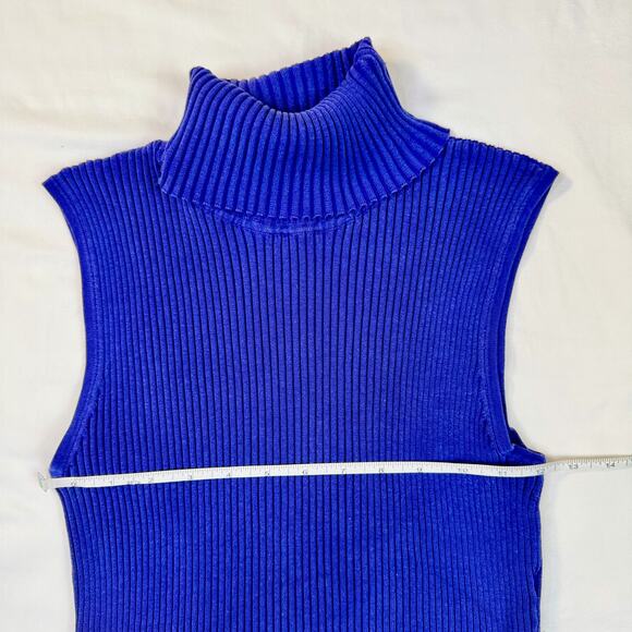 VTG Kasper Silk Cotton Top Blue Women’s Large Dopamine Dressing Longline Y2K 90s - Picture 8 of 11